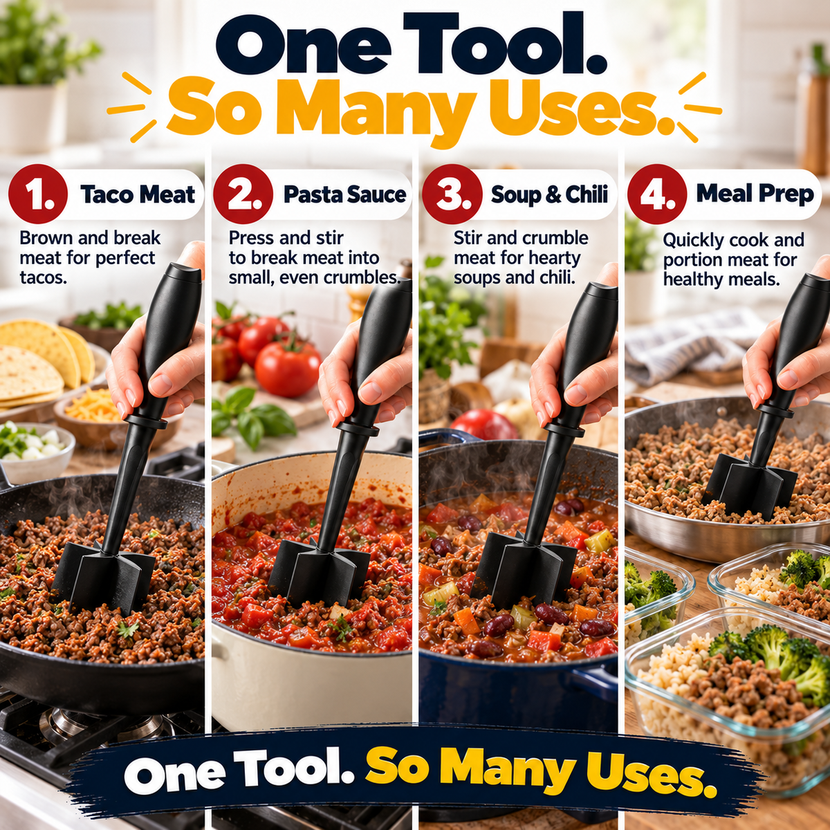 🔥 Meat Chopper for Hamburger – Break Up Meat Faster