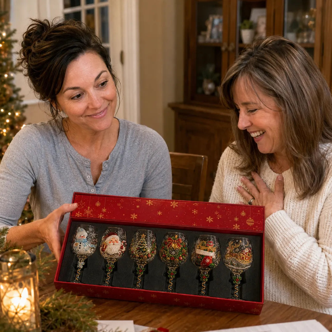 💥 Last Day 60% OFF – 🔥🎁Christmas Wine Glass Collection Gift Box Set✨