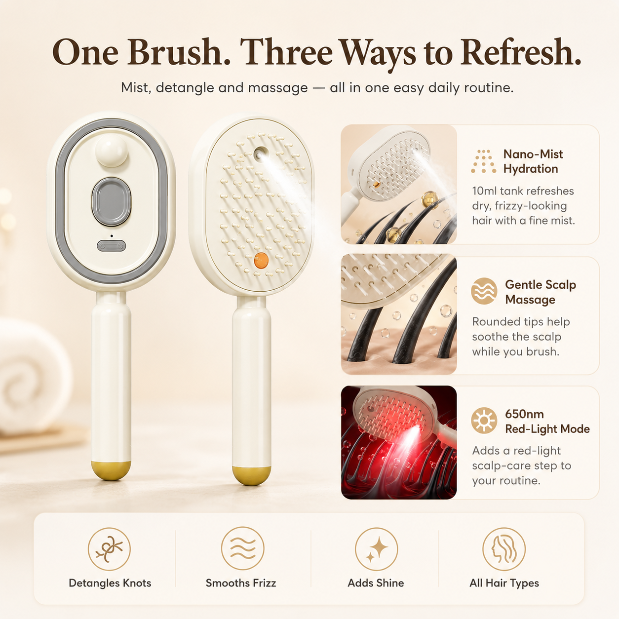 💜 New for 2026 · 60% Off - Moisture Spray Hair Massage Comb