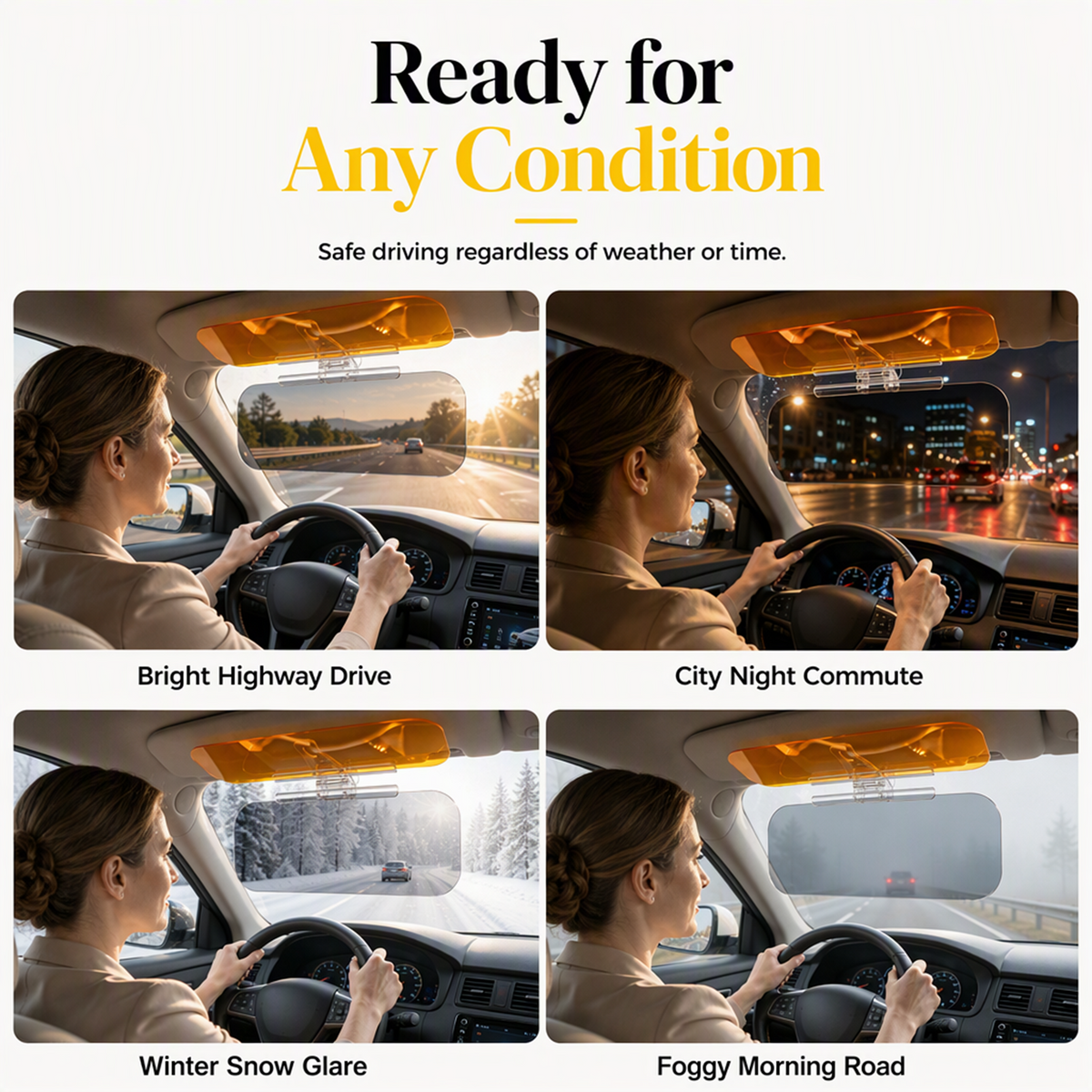 🔥 BLACK FRIDAY EARLY ACCESS — 69% OFF🚗  Universal HD Anti-Glare Visor – Day & night driving safety 🌙
