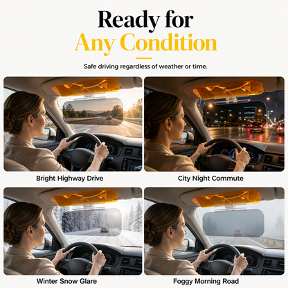🔥 BLACK FRIDAY EARLY ACCESS — 69% OFF🚗  Universal HD Anti-Glare Visor – Day & night driving safety 🌙