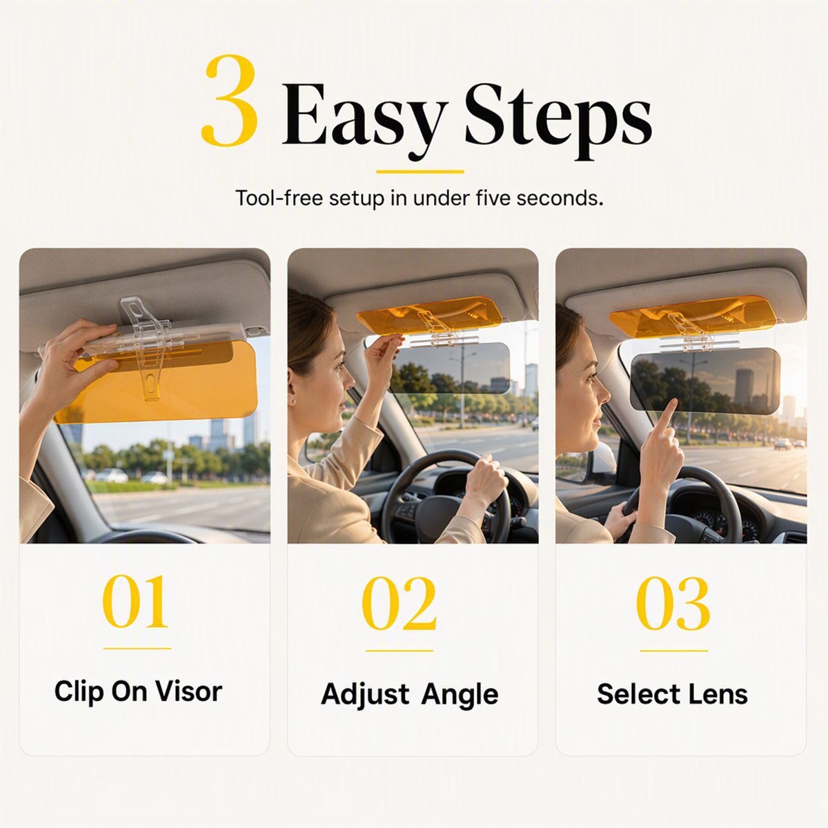 🔥 BLACK FRIDAY EARLY ACCESS — 69% OFF🚗  Universal HD Anti-Glare Visor – Day & night driving safety 🌙