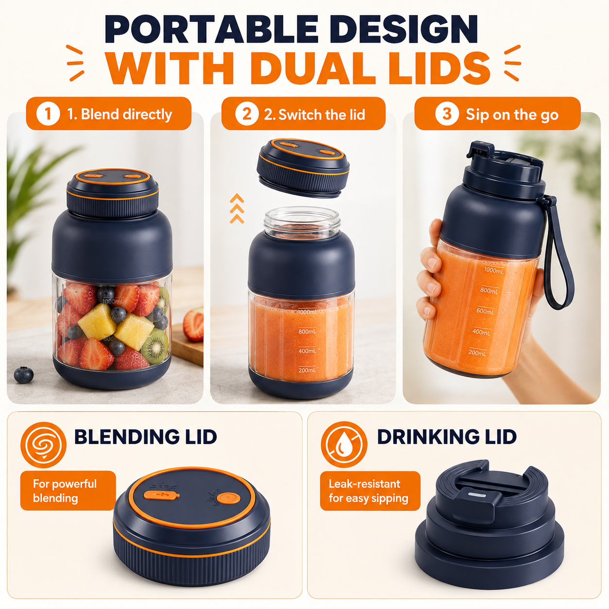 🍹New for 2026 · 50% Off - Multifunctional Portable Wireless Juicer Cup