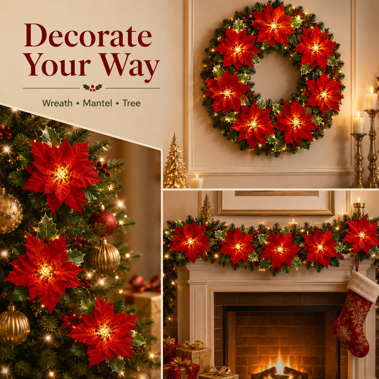 Christmas berries and greenery garland