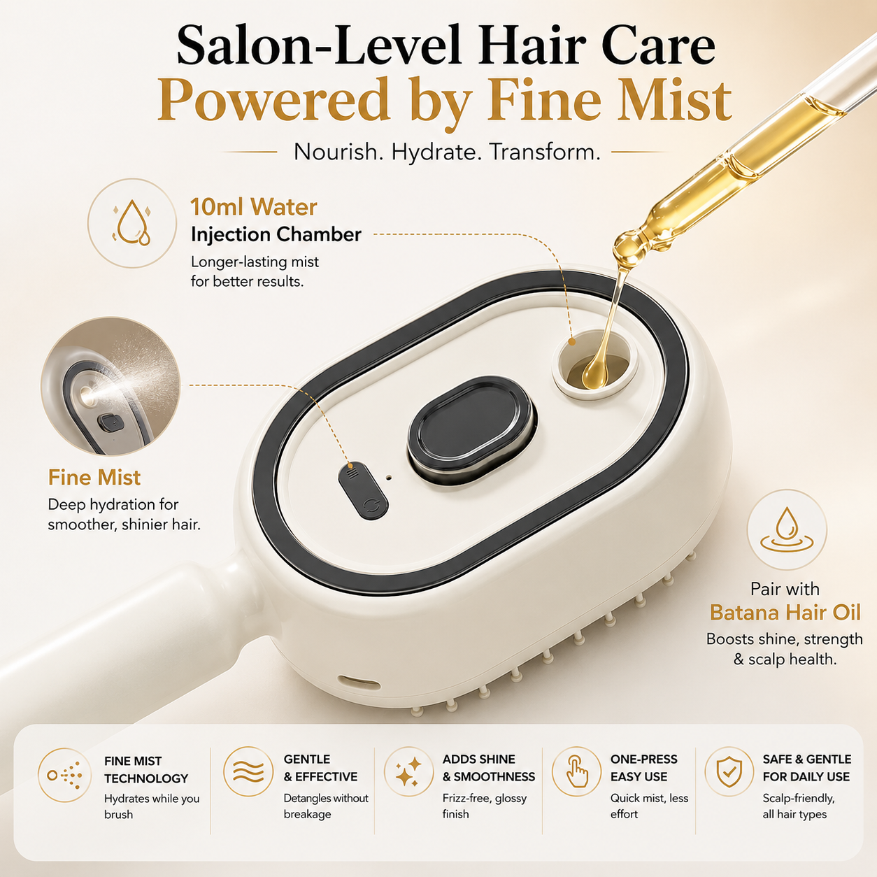 💜 New for 2026 · 60% Off - Moisture Spray Hair Massage Comb