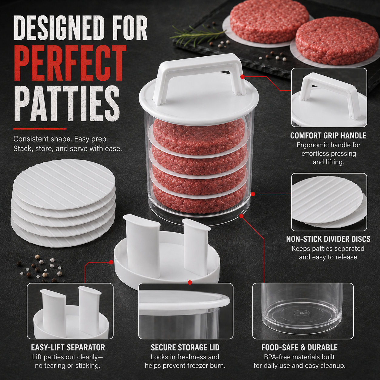 🍔 Burger Patty Maker for Easy Homemade Burgers