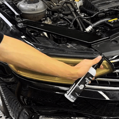 Headlight restoration kit application demonstration