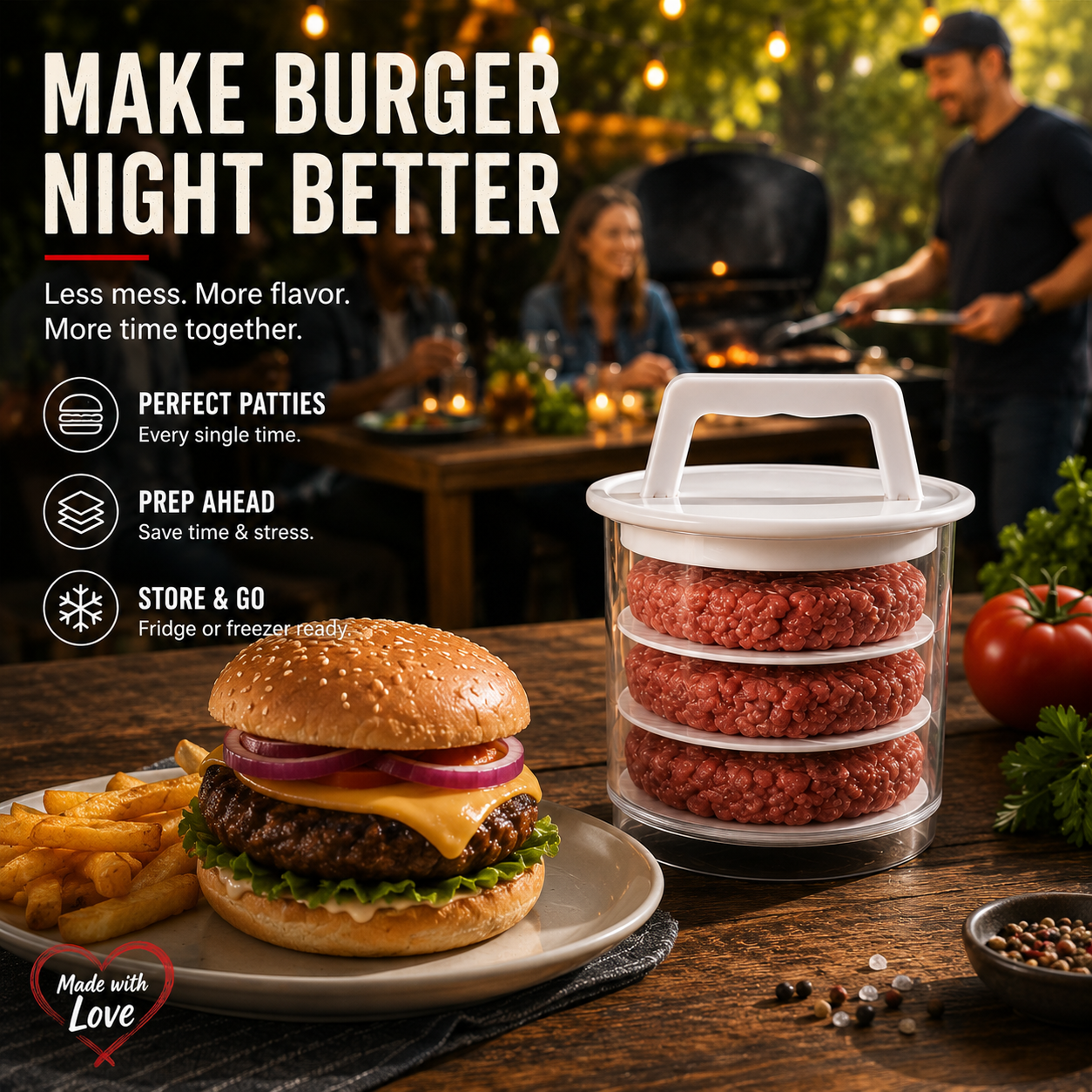 🍔 Burger Patty Maker for Easy Homemade Burgers