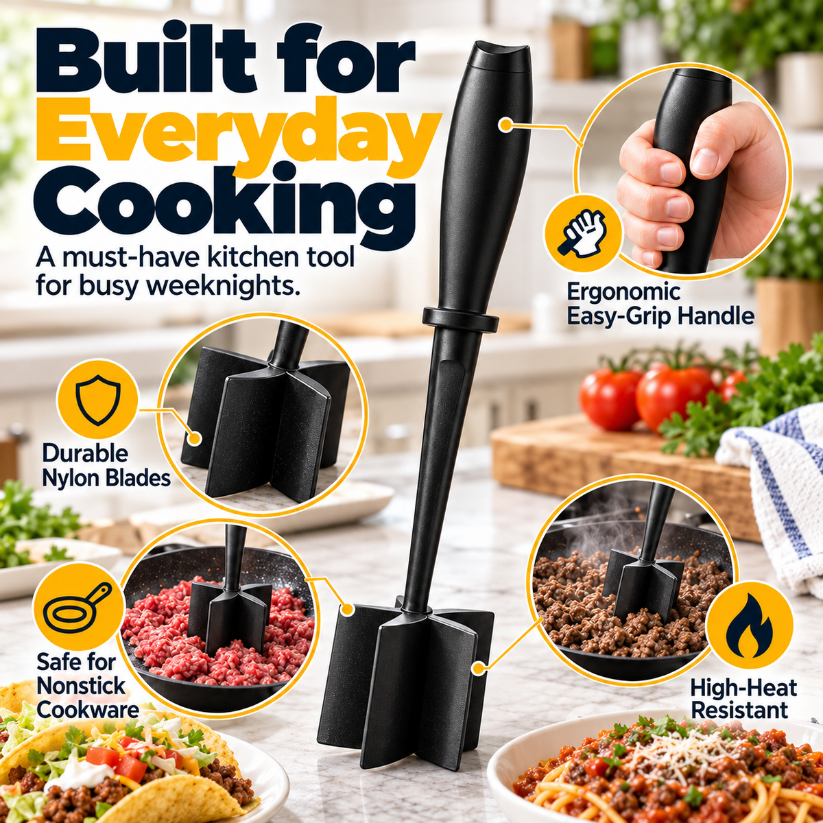 🔥 Meat Chopper for Hamburger – Break Up Meat Faster
