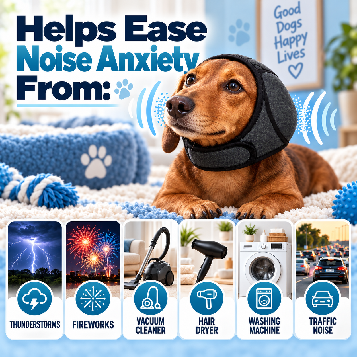 Common loud noise triggers for sensitive dogs