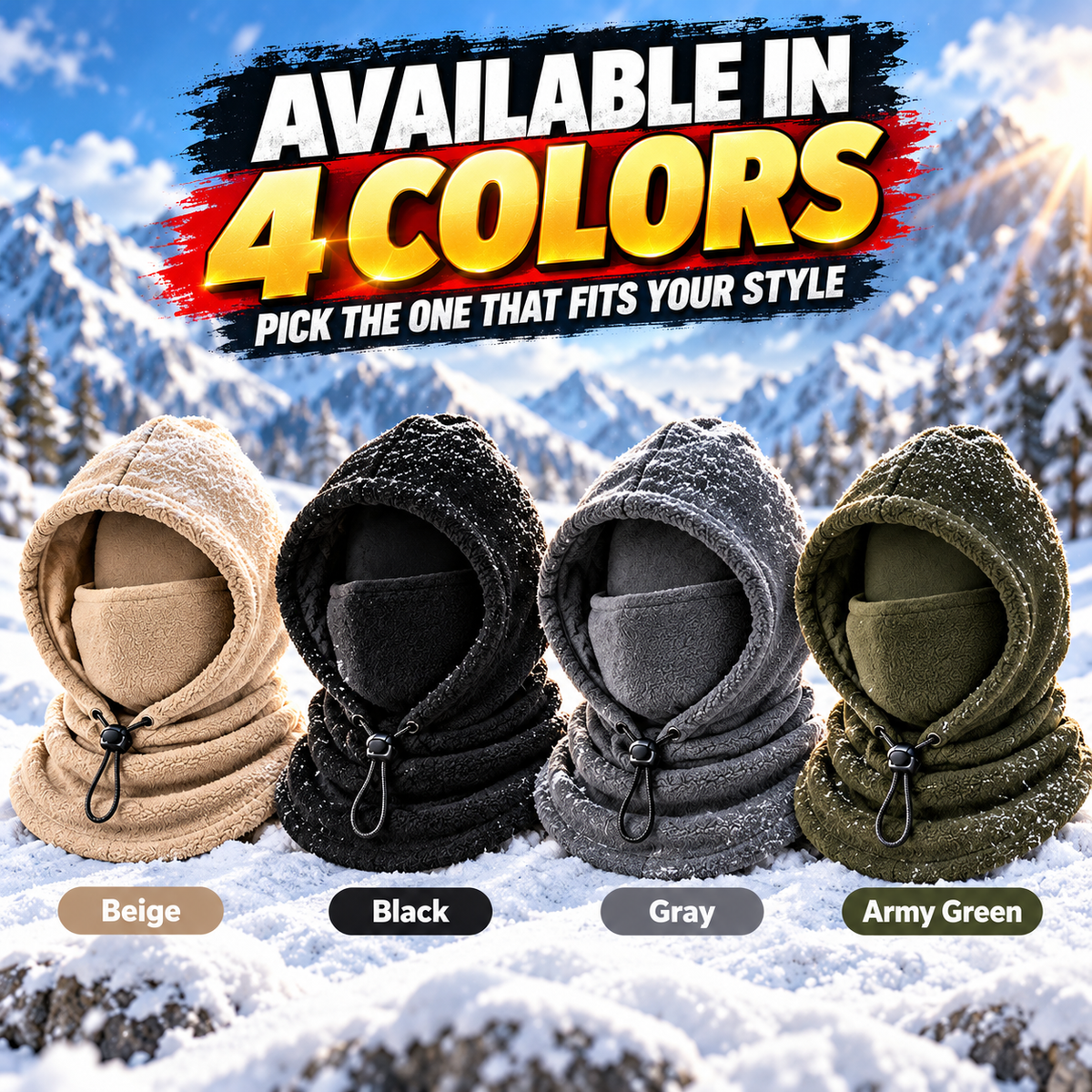 ❄️ 3-in-1 Thermal Fleece Balaclava Hood