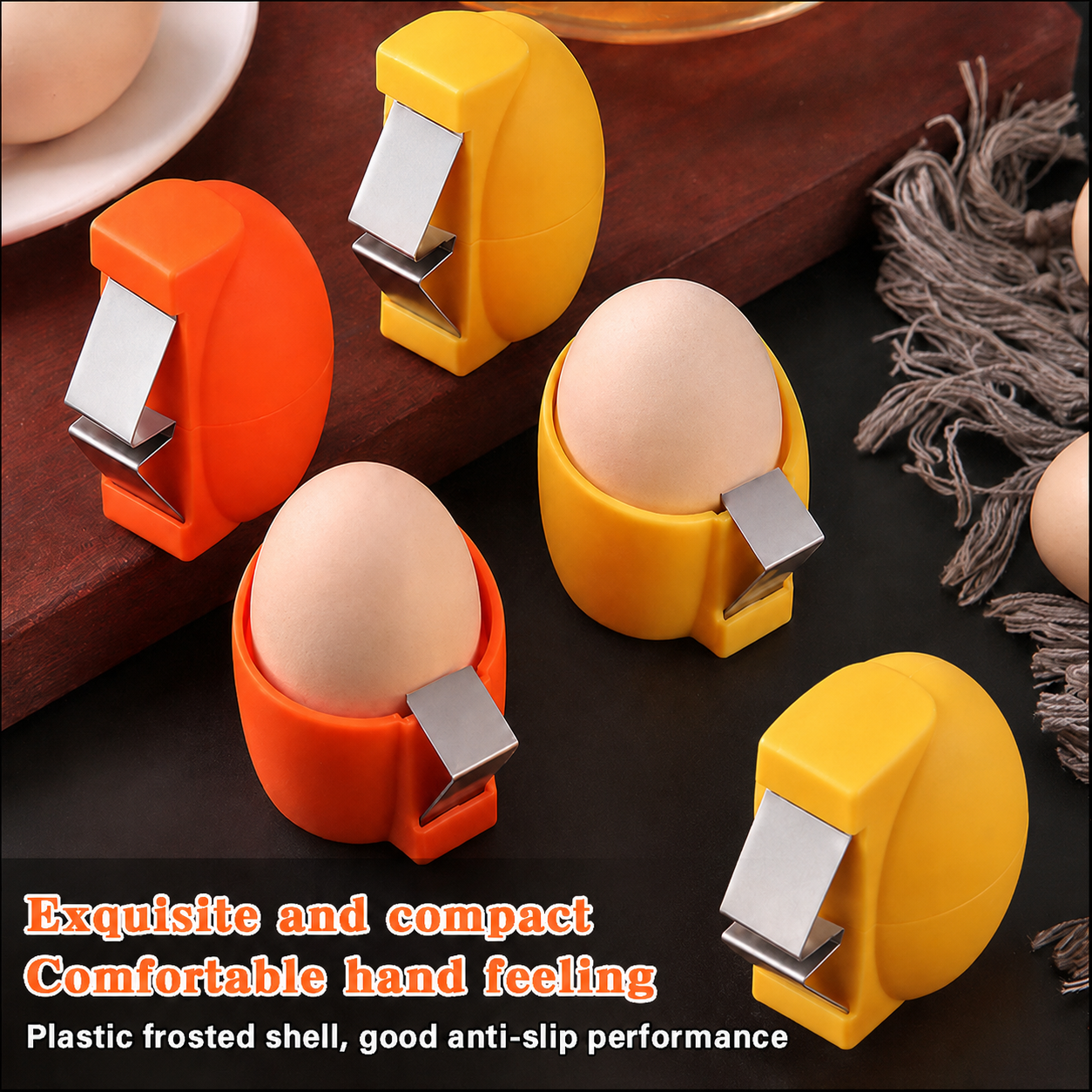 🍳Manual Egg Shell Opener - Fast Egg Shell Remover with Stainless Steel Cutter, No-Mess Kitchen Gadget