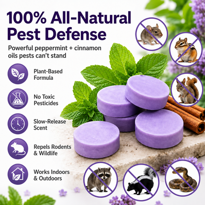 ✅ 10,000+ Happy Customers 🐭 All-Natural Peppermint & Cinnamon Pest & Rodent Repellent Pucks 🕷️🐍