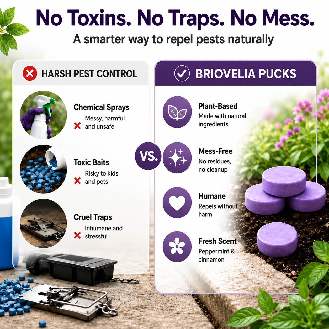 ✅ 10,000+ Happy Customers 🐭 All-Natural Peppermint & Cinnamon Pest & Rodent Repellent Pucks 🕷️🐍