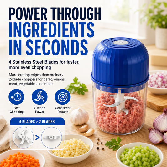 🔥New for 2026 · 50% Off - Cordless Multifunctional Mini Chopper with 4 Sharp Blades