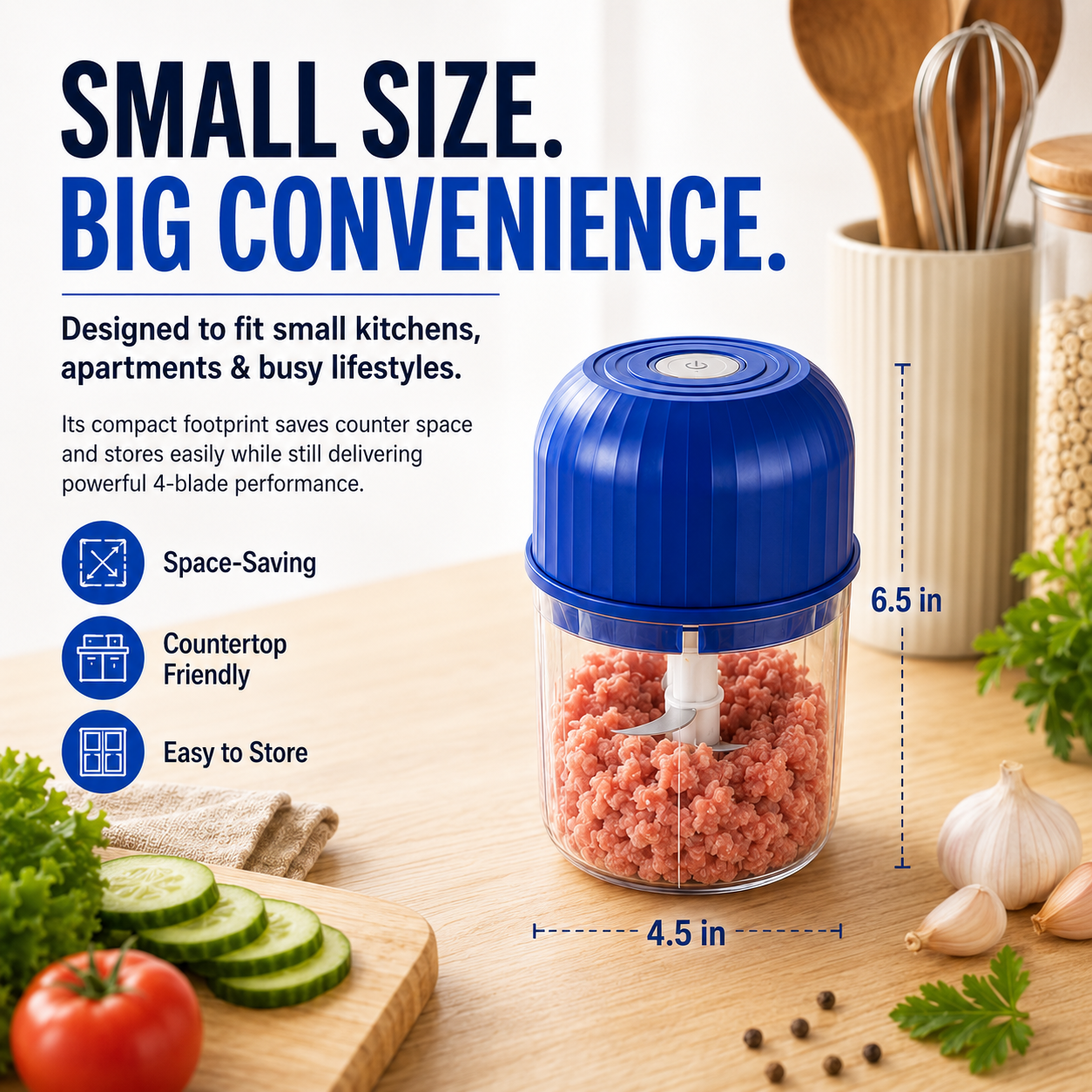 🔥New for 2026 · 50% Off - Cordless Multifunctional Mini Chopper with 4 Sharp Blades