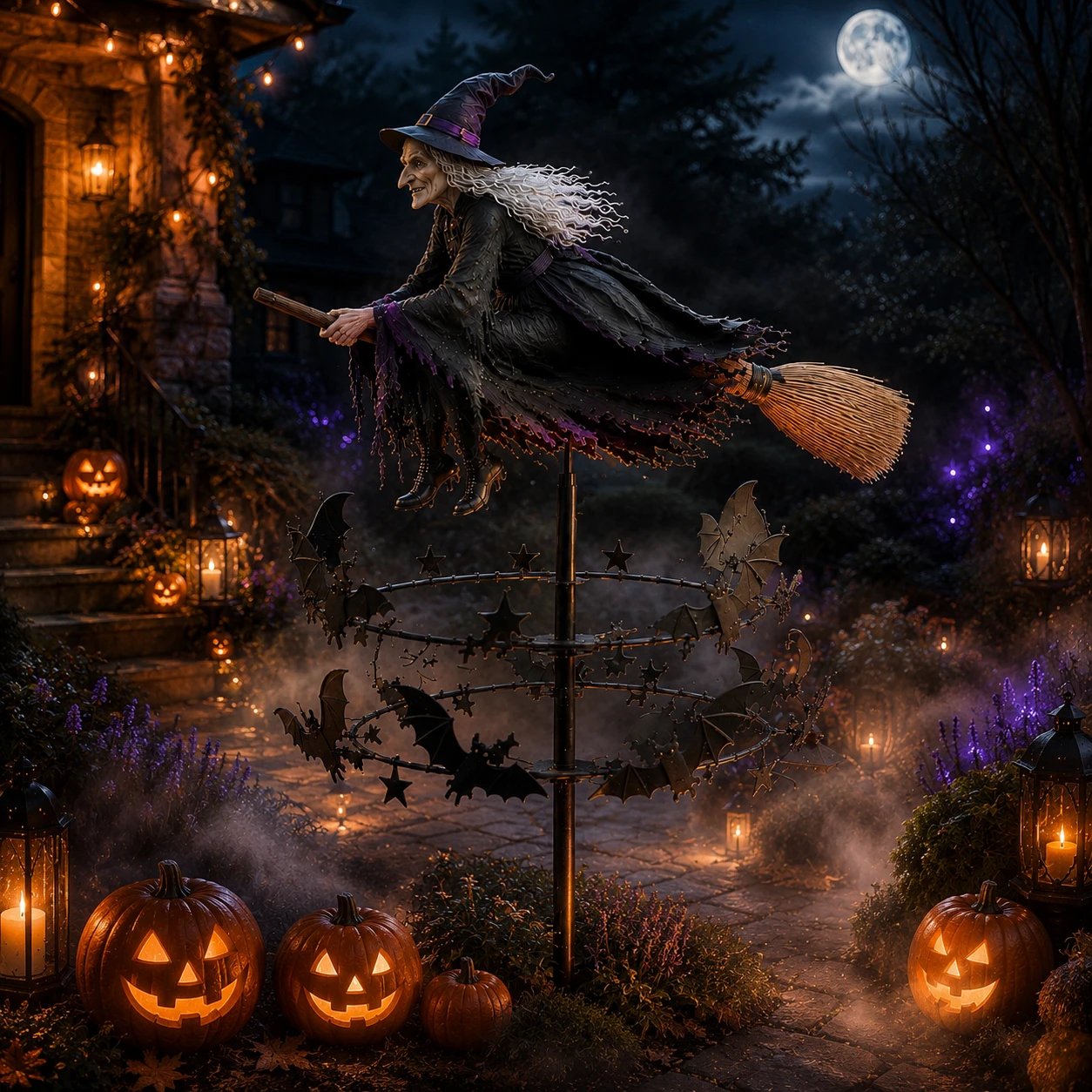 🔥Last Day 50% Off -Halloween Early Bird Special🧙‍♀️ The Enchanted Witch Garden Wind Spinner