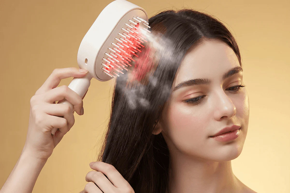 Scalp massage with the hair comb