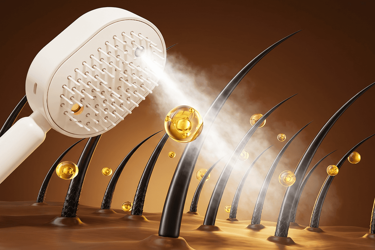 Nano-mist hydration from the hair comb
