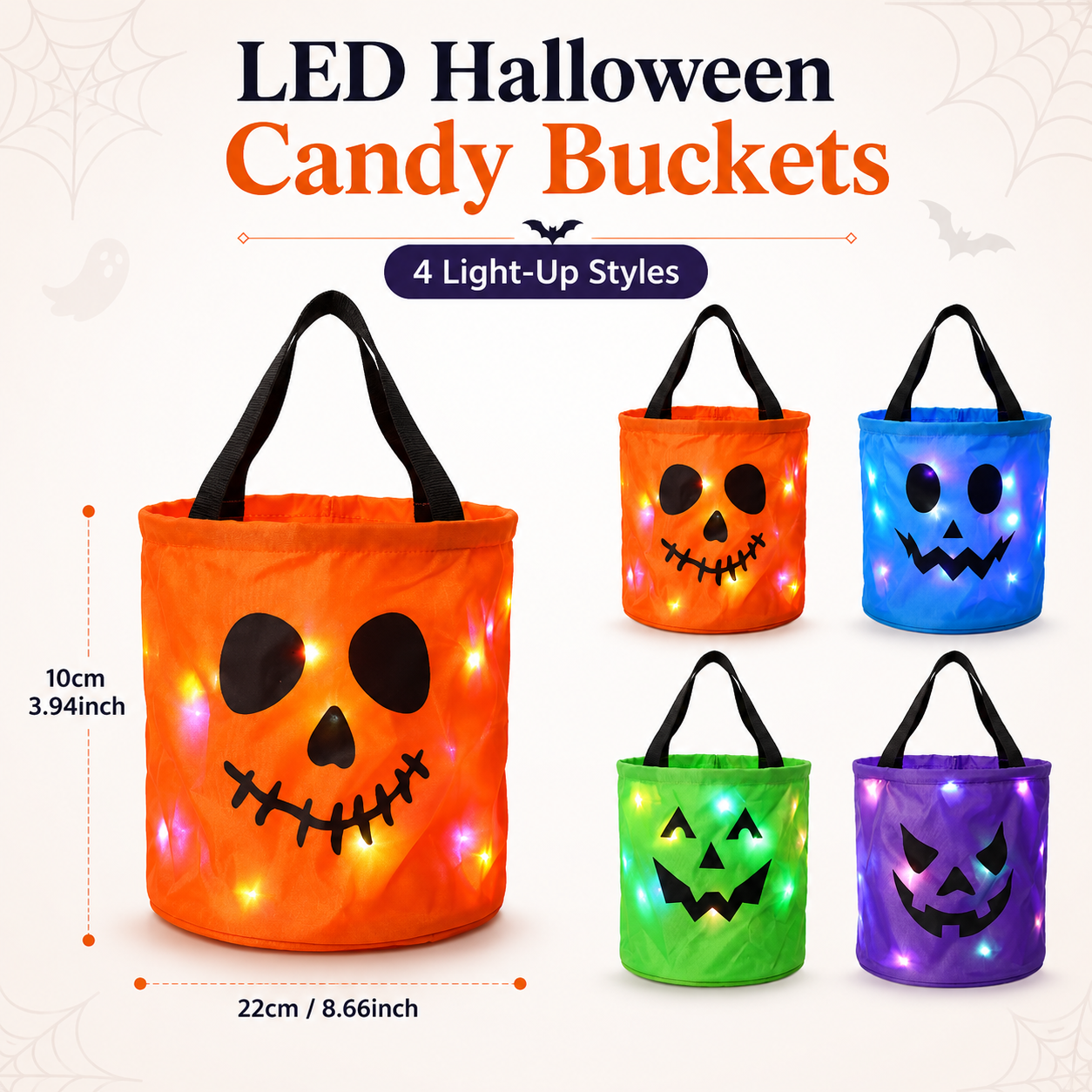 🔥 Last Day 50% OFF — 2026 New LED Glowing Pumpkin Treat Bag 🎃