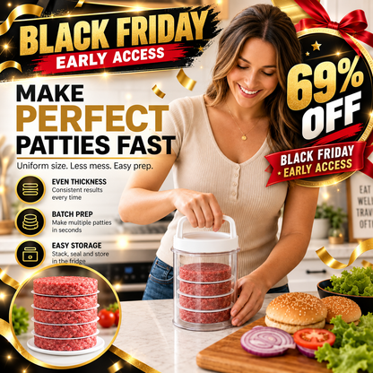 🔥 BLACK FRIDAY EARLY ACCESS — 69% OFF 🍔 Burger Patty Press Maker | Perfect Burgers in Seconds