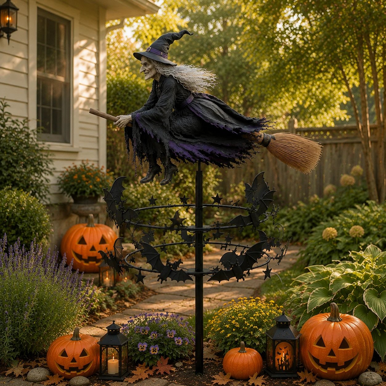 🔥Last Day 50% Off -Halloween Early Bird Special🧙‍♀️ The Enchanted Witch Garden Wind Spinner