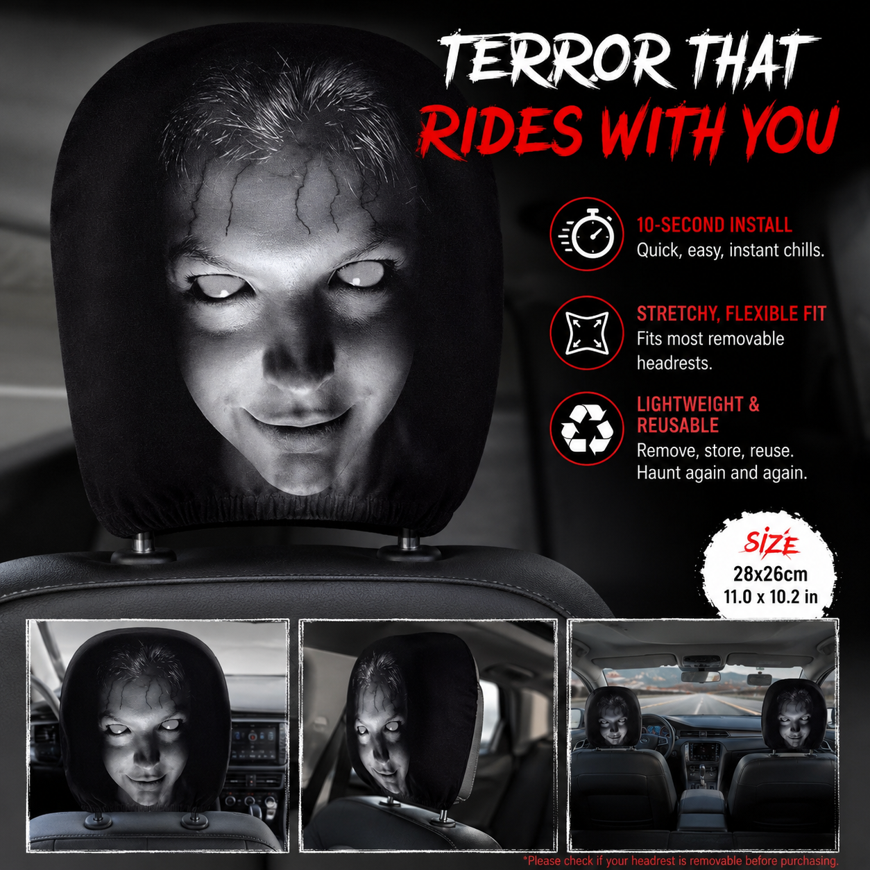 😆 Funny Cartoon Car Headrest Covers