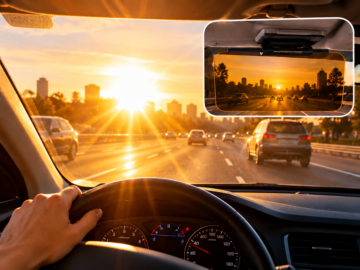 Low sun glare while driving